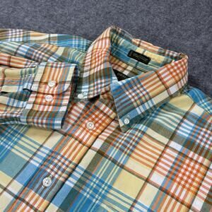 Orvis Signature Collection Shirt Mens Large Plaid Cotton Button Down Long Sleeve